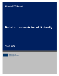 Bariatric treatments for adult obesity  Alberta STE Report March 2012
