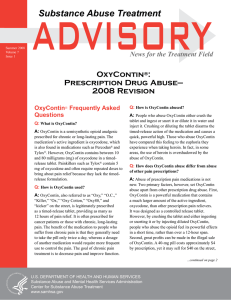 ADVISOR Y Substance Abuse Treatment OxyContin
