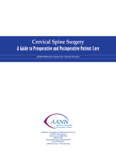Cervical Spine Surgery A Guide to Preoperative and Postoperative Patient Care