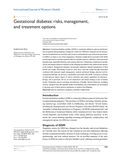 Gestational diabetes: risks, management, and treatment options International Journal of Women’s Health Dove