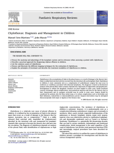 Chylothorax: Diagnosis and Management in Children Manuel Soto-Martinez , *