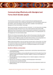 Communicating Effectively with Aboriginal and  Torres Strait Islander people   