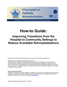 How-to Guide: Improving Transitions from the Hospital to Community Settings to