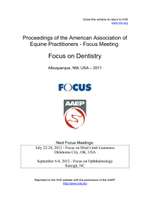 Focus on Dentistry Proceedings of the American Association of