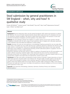 Stool submission by general practitioners in SW England qualitative study