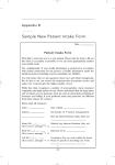 Sample New Patient Intake Form Appendix B Patient Intake Form