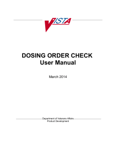 DOSING ORDER CHECK User Manual March 2014