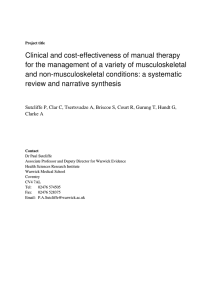 Clinical and cost-effectiveness of manual therapy and non-musculoskeletal conditions: a systematic