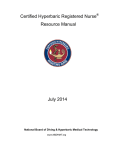 Certified Hyperbaric Registered Nurse Resource Manual July 2014