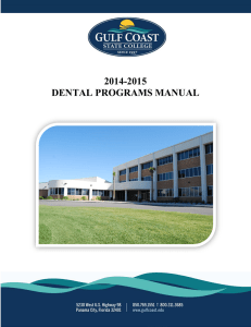 2014-2015 DENTAL PROGRAMS MANUAL