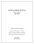 CLINICAL PHASE MANUAL 2013-2014
