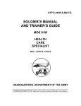 SOLDIER’S MANUAL AND TRAINER’S GUIDE MOS 91W HEALTH