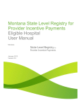 Montana State Level Registry for Provider Incentive Payments Eligible Hospital User Manual