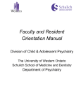 Faculty and Resident Orientation Manual  Division of Child &amp; Adolescent Psychiatry