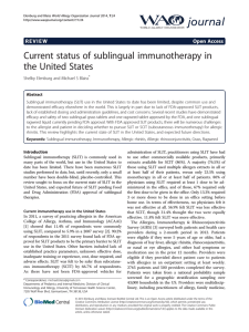 journal Current status of sublingual immunotherapy in the United States