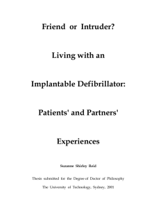 Friend  or  Intruder? Living with an Implantable Defibrillator: