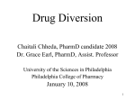 Drug Diversion Chaitali Chheda, PharmD candidate 2008 January 10, 2008
