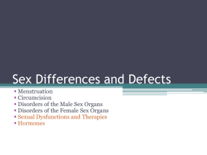 Sex Differences and Defects  Menstruation Circumcision