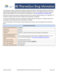 B.C. PharmaCare Drug Information Sheet for