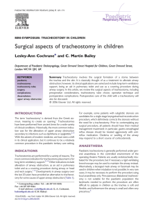 Surgical aspects of tracheostomy in children