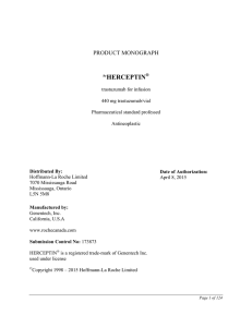 HERCEPTIN Product Monograph