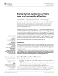 Carpal tunnel syndrome: primary care and occupational