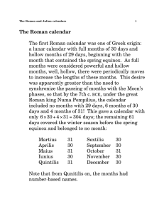 The Roman calendar