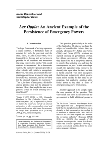 Lex Oppia: An Ancient Example of the Persistence of - Laissez