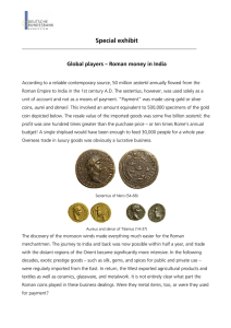Special exhibit - Global players – Roman money in