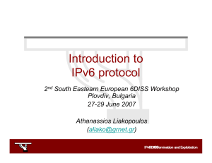 Introduction to IPv6 protocol