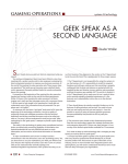 geek speak as a second language