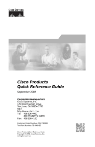 Cisco Products Quick Reference Guide