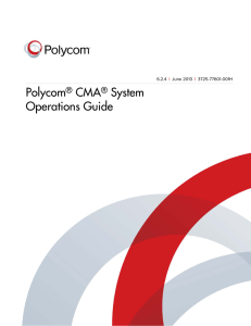 Polycom CMA System Operations Guide
