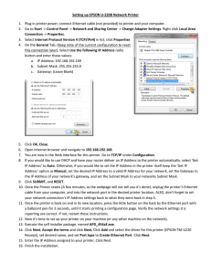 EPSON TM-U220 Network Printer Install Instructions