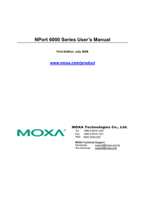 NPort 6000 Series User`s Manual