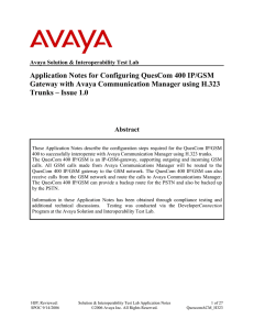 Application Notes for Configuring QuesCom 400 IP/GSM Gateway