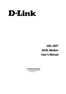 DSL-302T ADSL Modem User`s Manual