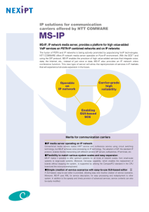 IP solutions for communication carriers offered by NTT COMWARE