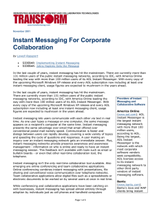 Instant Messaging For Corporate Collaboration