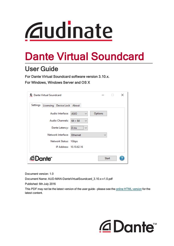 dante virtual soundcard for windows dante virtual soundcard for windows
