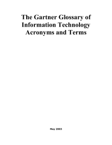 The Gartner Glossary of Information Technology Acronyms and Terms