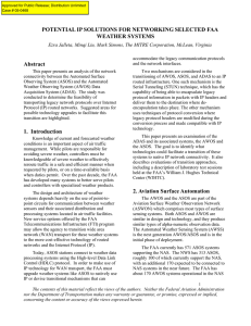 Potential IP Solutions for Networking Selected FAA Weather