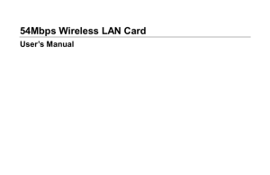 54Mbps Wireless LAN Card User`s Manual