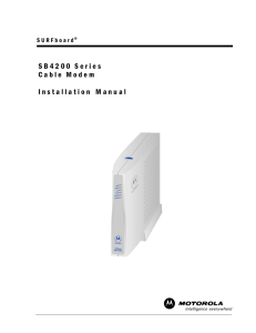 SB4200 Series Cable Modem Installation Manual