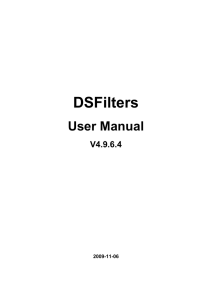 DSFilters User Manual