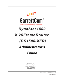 Guide DynaStar 1500 (DS1500-XFR) X.25 Frame Router