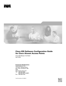 Cisco IOS Software Configuration Guide for Cisco Aironet Access