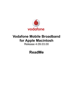 Vodafone Mobile Broadband for Mac ReadMe