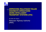 IMPROVING MALAYSIAN TOLLED HIGHWAYS OPERATIONS