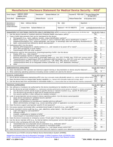 Manufacturer Disclosure Statement for Medical